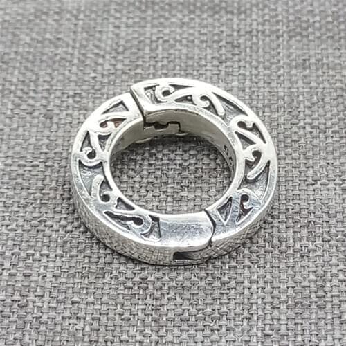 925 Sterling Silver Round Circle Clasp for Pear Bracelet Necklace Trigger Style