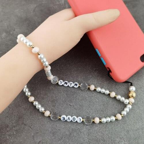 Multi-function Bohemia Pearl Phone Holder Grip for Xiaomi/Huawei/Samsung Universal Wrist Straps Lanyards for Keys