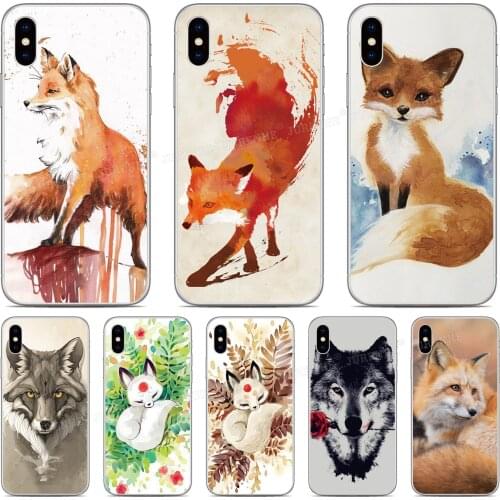 Tpu Soft Art Fox Animal Phone Case For iPhones SE 2020 SE2 SE 2 XR X XS 11 Pro MAX 6 6S 7 8 9 Plus For iPod Touch 7 6 5 Cover