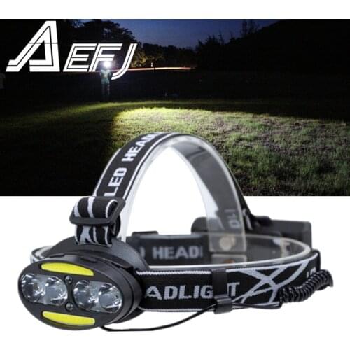 3000 Lumen IR Sensor Headlight Induction headlamp 4*T6 +2*COB LED Head Lamp Flashlight Torch Lanterna with batteries charger