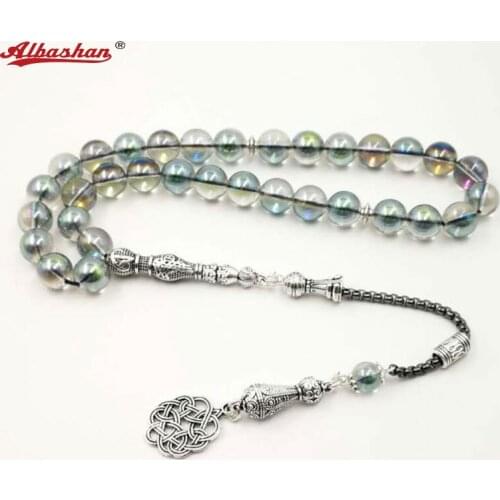 Natural Green crystal Tasbih Popular style bracelets Muslim Beaded Islam gift crystal Jewelry