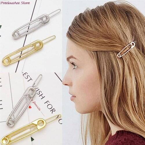 Fashion Exquisite Jewelry Hair Clip Metal Pin Shape Hair Ornaments Decorated Clip For Ladies
