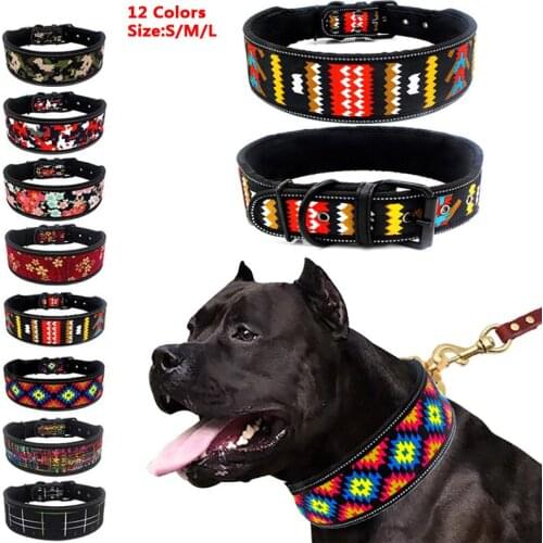 Personalise Reflective Pet Collar With Buckle Adjustable Breathable Dog Neck Ring Dogs Supplies Collar Perro