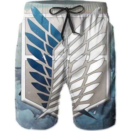 Summer Attack On Titan Anime Posters Board Shorts Men Quick Dry Swimming Trunks Swimwear hombre Vacation Surf Beach Short Pants