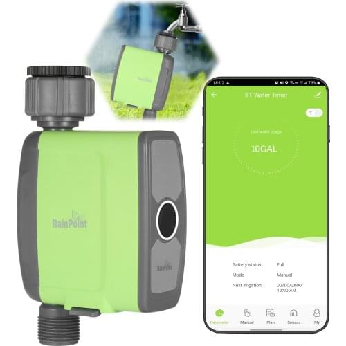 Programmable BT Water Timer Hose Faucet Timer Water Flow Meter Automatic Watering Sprinkler System Irrigation Controller