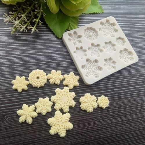 Snowflakes silicone mold Christmas cake decorating tools Food grade silicone111