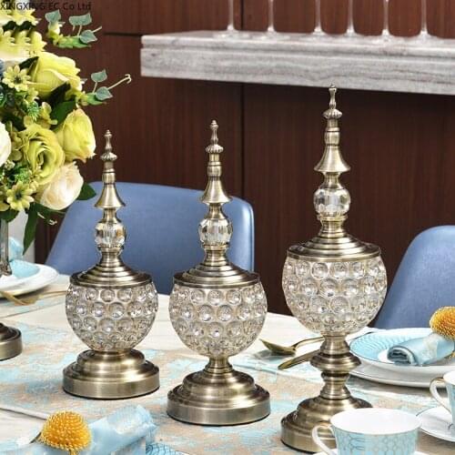 Crystal Glass Storage Jar Ornaments Home Decoration Accessories Electroplating Alloy Dots Three-dimensional Crystal Ornaments