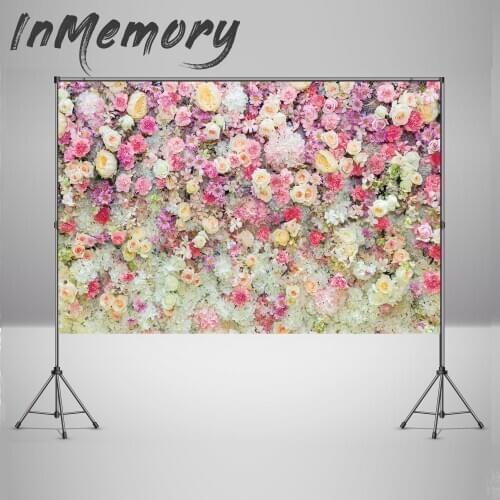 InMemory Blossom Rose Flowers Wedding Photocall Photography Backgrounds Customized Photophone Backdrops Props For Photo Studio