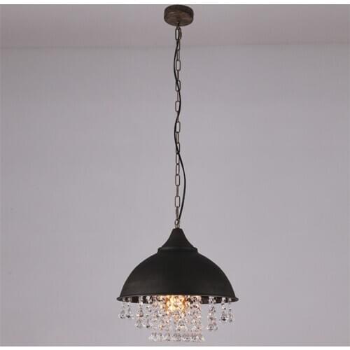 American style loft Vintage K9 crystal pendant light cover luxury lamp for Restaurant pendant lights,E27 Bulb