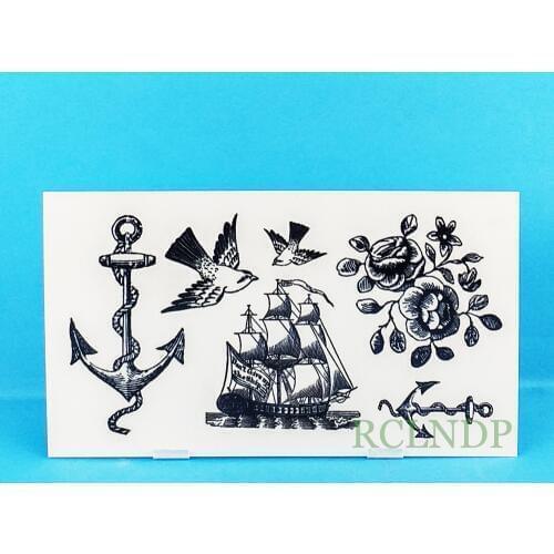 Waterproof Temporary Tattoo Stickers Ships Anchor Fake Tatto Bird Flower Flash Tatoo Body Art Hand Back Foot for Girl Women Men