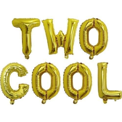 7pcs 16inch Two Cool Letter Balloons Second Birthday Party Decoration Balon Kids Baby Shower Birthday Party Supplies Air Globos