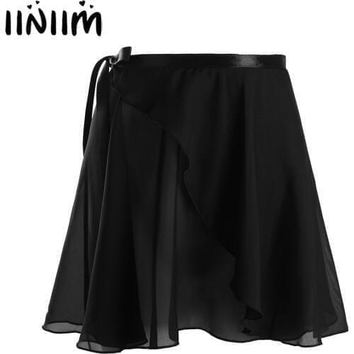 Adult Ladies Chiffon Skirts Ballerina Dance Costumes Wrap Over Scarf + Waist Tie Gymnastic Leotard Ballet Dance Tutu Skirts