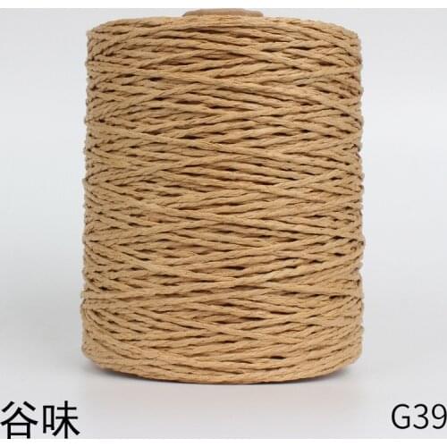 1Roll=280M Natural Raffia Straw Yarn For Summer Hand Knit Crochet Hat HandBag Cushion Baskets Knitting Material Colorful Threads