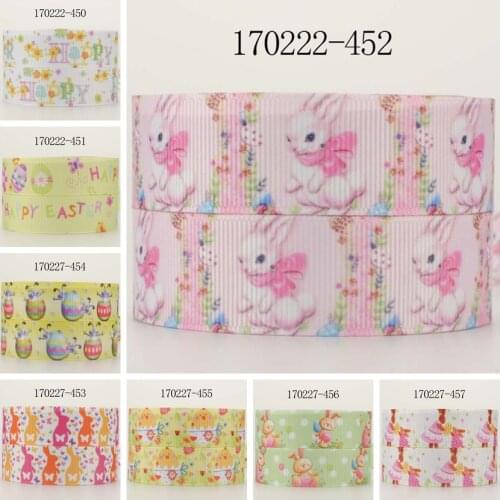 10yards -different sizes - rabbit egg easter day Grosgrain ribbon - Cartoon character pattern printed ribbon