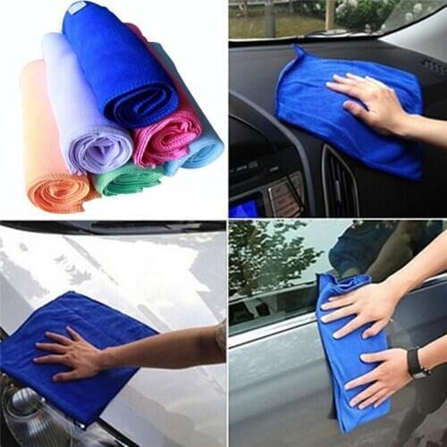 10pcs Microfiber Car Cleaning Towels Thick Plush Soft Absorbent Washing Cloth Car Care Wax Polishing Detailing Towel 25*25cm