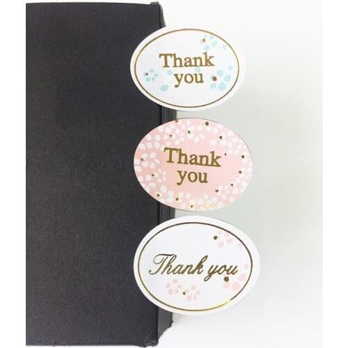120pcs/lot Beautiful Petal Thank You Seal Sticker Colorful Golden For Cake Sealing Label Kraft Sticker