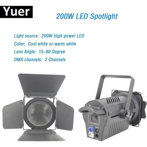 200W LED Spotlight Par Light 0-100% Dimmer Photography DMX 2 channels control led Lamp for High Quality DJ Disco Party Wedding