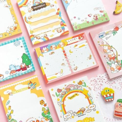 50sheets Cartoon Selling Cute Cats Cute Memo Pads for Students Cute Stationary Supplies Stationery Memo Kawaii