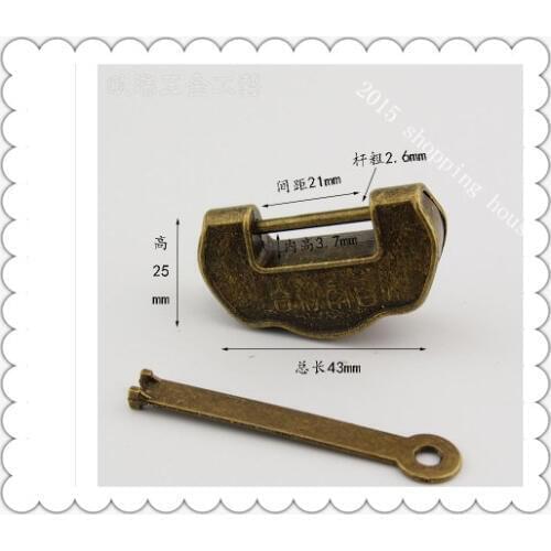 A019 Furniture accessories Mini small antique lock box cross open padlock Chinese ancient locks Zinc alloy