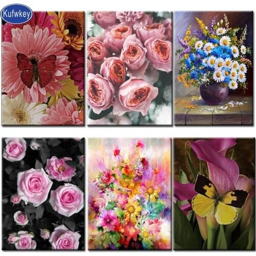 Pink flower diamond embroidery Photo custom,full square round diamond painting diy mosaic handmade 3d Cross stitch rose images