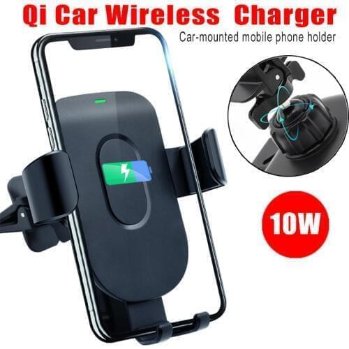 Qi Car Wireless Charger for iPhone X XS 8 Samsung S9 Mobile Phone Charger Fast Wireless Charging Car Phone Holder Stand