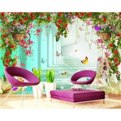 Beibehang Custom wallpaper fantasy heart-shaped flower cluster photo studio wedding background 3D TV background 3d wallpaper