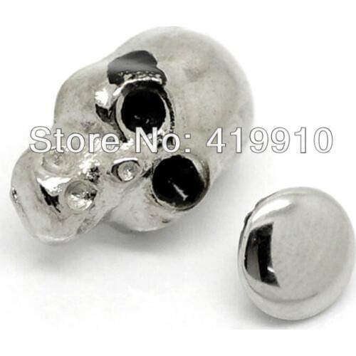 Free shipping -20 Sets Antique Silver Skull Rivet Studs Spots 15mmx9mm 7mm Bag Leather Clothes J1239