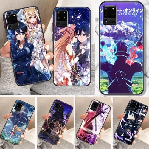 SAO sword art online Anime Phone case For Samsung Galaxy Note 4 8 9 10 20 S8 S9 S10 S10E S20 Plus UITRA Ultra black trend funda