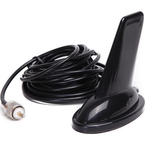 Shark Fin Design 144/430MHZ Dual Band Antenna with 5m Cable for Baofeng UV-5R TYT QYT KT-8900D Mobile Radio Walkie Talkie