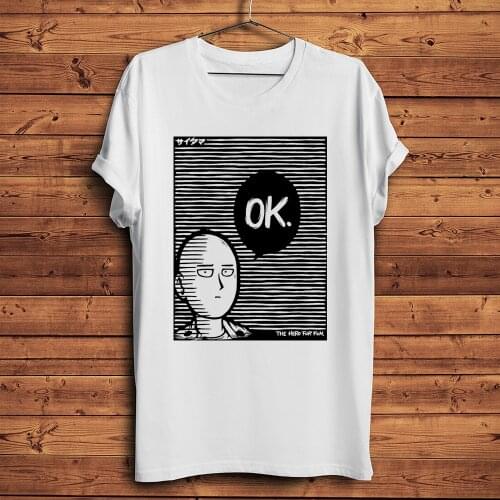 ONE PUNCH OK MAN Saitama funny anime tshirt Men summer new White Casual short sleeve T Shirt Unisex streetwear tee