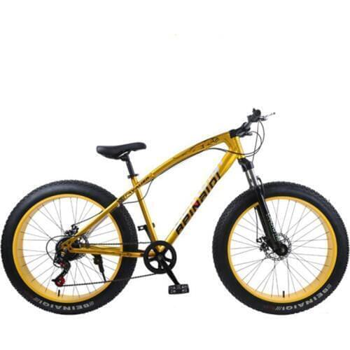 Snow beach mountain bike 24or26 inch 4.0 fat tire 7/21/24 speed high carbon steel frame double disc brake sandy mountain bicycle