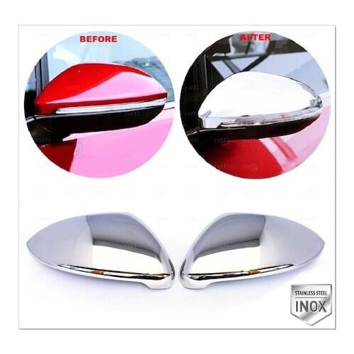 For VW Golf 7 Chrome Mirror Cover 2 Piece 2013 Over Stainless Steel Chromium Styling Car Modified Rearview mirror covers