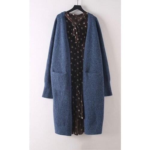 Werynica 2019 Women Cardigans Sweater V neck Solid Loose Knitwear Korean Casual Knit Cardigan Outwear Winter Autumn Jacket Coat