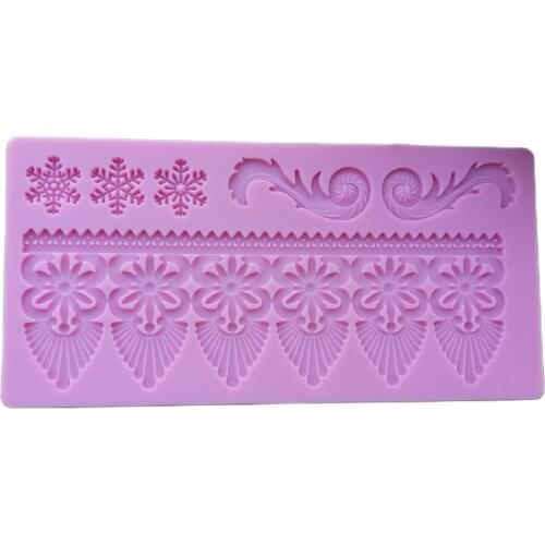 European Style Relief Lace Mold Silicone Sugar Lace Pad Cake Brim Decoration Mold Kitchenware DIY Tool K707