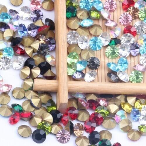 Point Back Glass Rhinestones Round Glitter Beads ss30-ss34 6.4-7.4mm Many Colors To Choose For Jewelry Making DIY Supplies