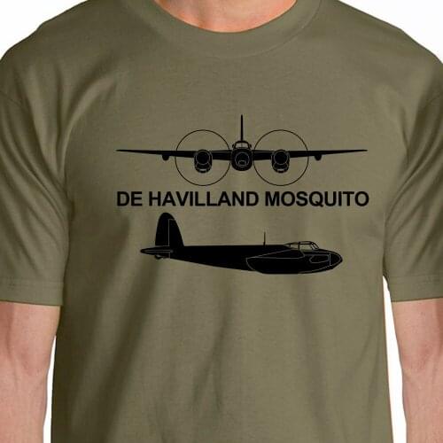 Fashion New Top Tees Tee shirts Novelty O-Neck Tops Aeroclassic Silhouette De Havilland Mosquito Aircraft Brand Clothing T shirt