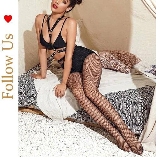 Womens fashion thigh tights, medium and large mesh stretch pantyhose, fishnet stockings
