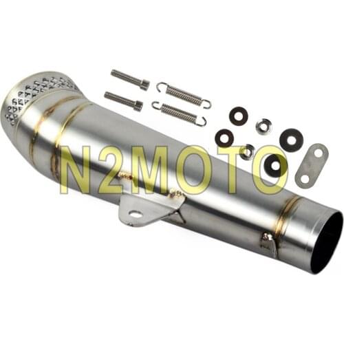 Motorcycle Stainless Steel Exhaust Muffler Pipe Spring Street Bike Scooter 38-51mm for Honda Yamaha Suzuki Kawasaki Slip-On