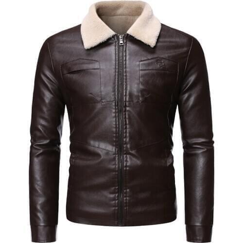 Oblique fur Jacket Motorcycle Leather Jacket Men 2020 Autumn Winter Streetwear Leather Coat Eu size S-4XL Jaqueta coat