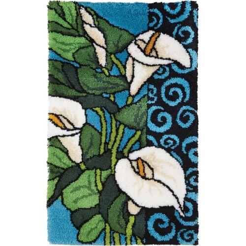 Latch Hook Kits for Adults and Kids Latch Tapestry Kit Hook Kit with Printed Flowers Pattern Embroidery Carpet Set Foamiran
