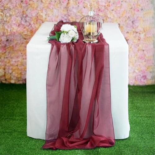 Table Runner Solid Color Decorative Romantic Chiffon Wedding Table Runner for Bridal Showers Festival Dinner Party Table Runners