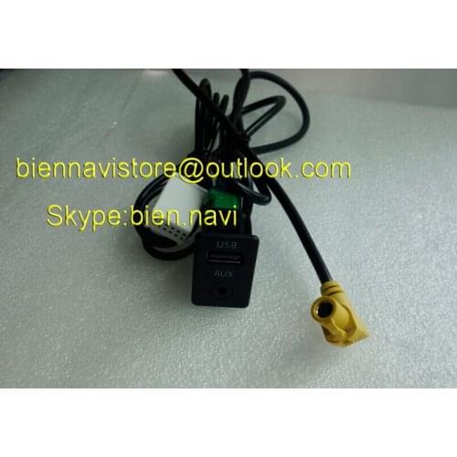 New USB+AUX w/ Switch Plug Audio Cable For VW for Volkswagen for Touran for Tiguan RCD510 RCD300