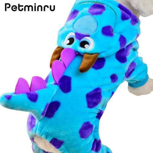 Petminru Cute cartoon pet cat dog clothes winter dragon small dog teddy coat clothing outfit funny pet clothes costume