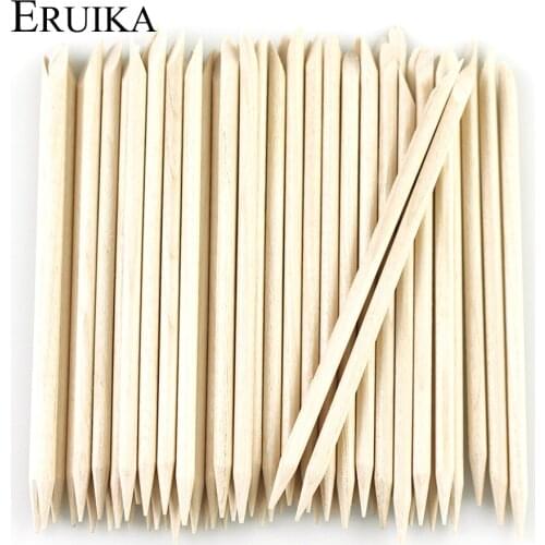 10/50/100pcs Orange Wood Sticks Wooden Cuticle Pusher Nail Cuticle Remover Manicure Pedicure Nail Salon Cuticle Tools