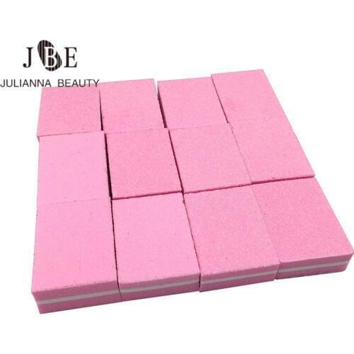 100pcs/lot Pink Disposable Sponge Nail File Sandpaper Nail Polishing Buffing Blocks Pedicure Manicure Nail Accessories Tools