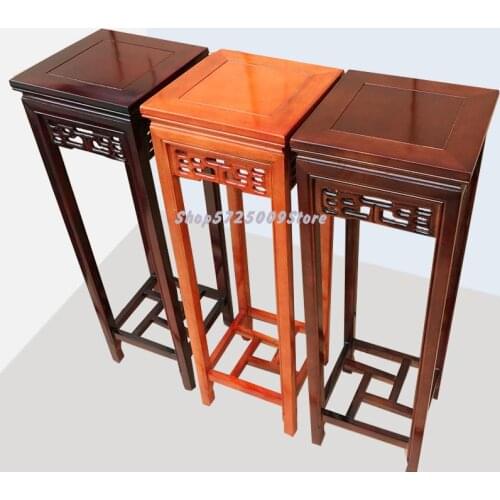 Solid wood flower stand living room Chinese antique furniture multi-layer floor imitation mahogany flower stand square flower ta