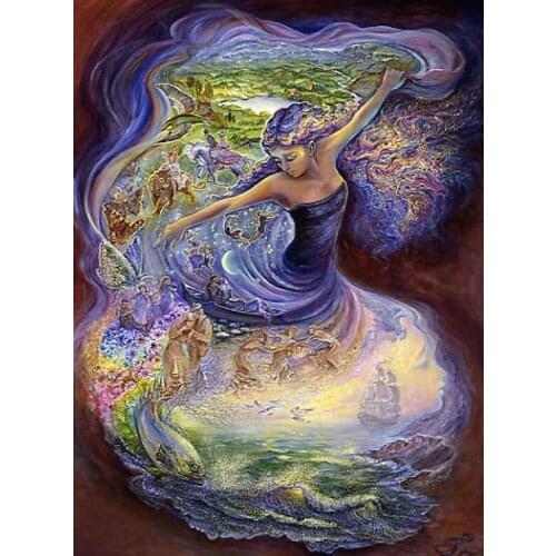 Full Drill Mosaic Round Diamond Painting Fantasy dancing girl Diamond Embroidery Kit Diamond Art Rhinestone