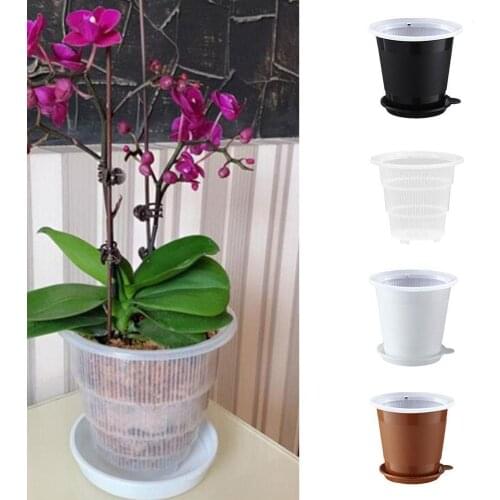 Meshpot Root Control Clear Pot for Orchid Cattleya Planting with Air Holes Planter Home Decoration Plastic Flower Pot