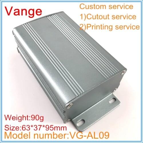 2pcs/lot iron grey enclosure case 63*37*95mm 6063-T5 Aluminum profiles junction box for wall-mounted PCB project