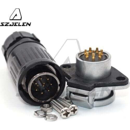 HP20 series 8 Pin Waterproof Electrical Connector Panel Mount Male Plug Female Socket